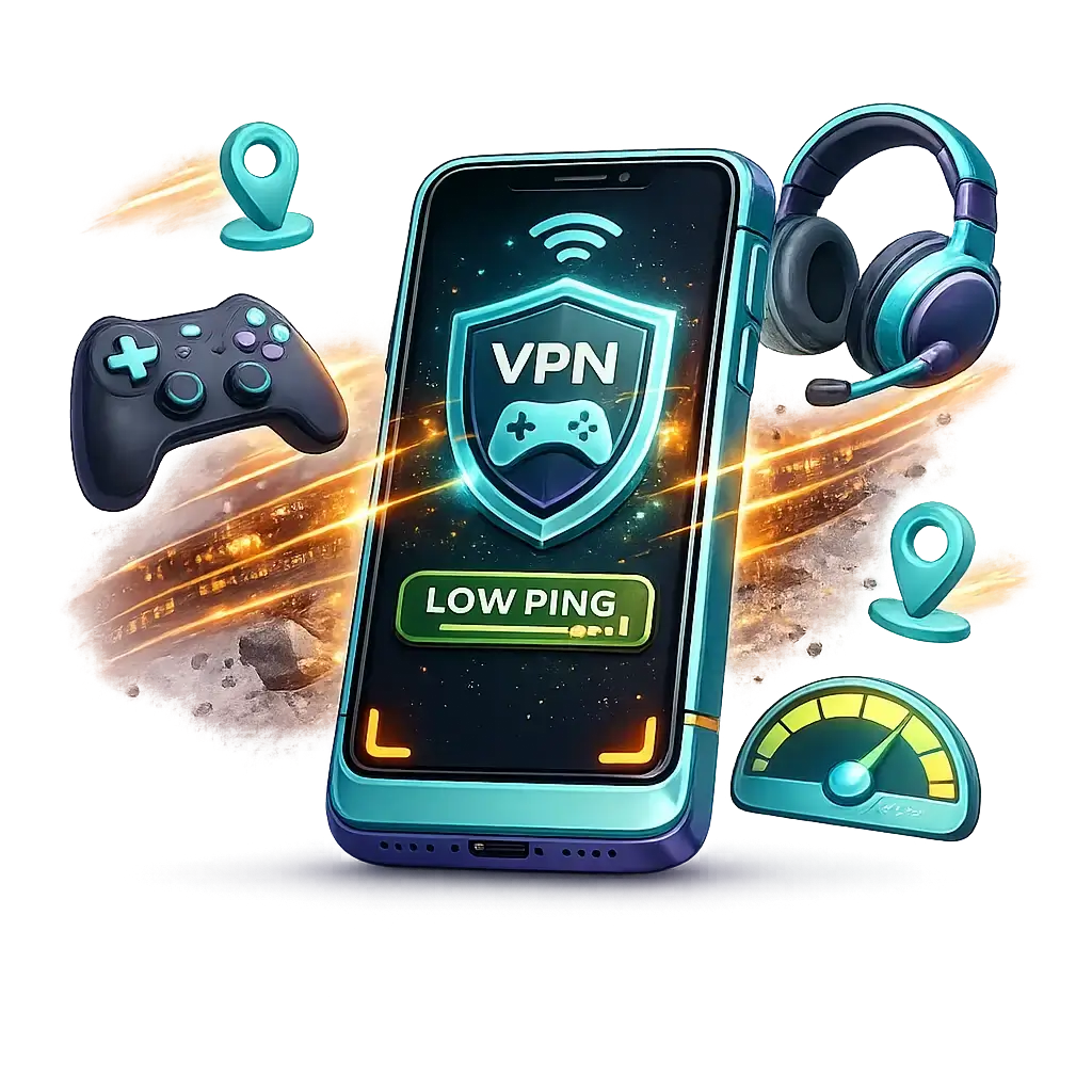 Niedriger Ping mit kostenlosem VAE VPN für Gaming im Nahen Osten