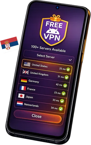 VPN de Sérvia para Android — FreeAndroidVPN
