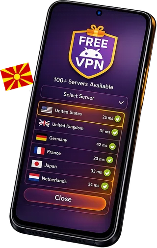 VPN de Macedonia del Norte para Android — FreeAndroidVPN